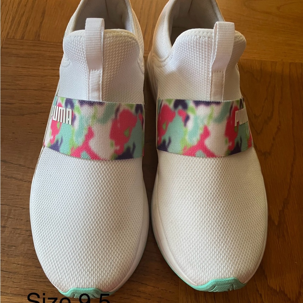 Puma Women's White Sneakers with Colorful Strap